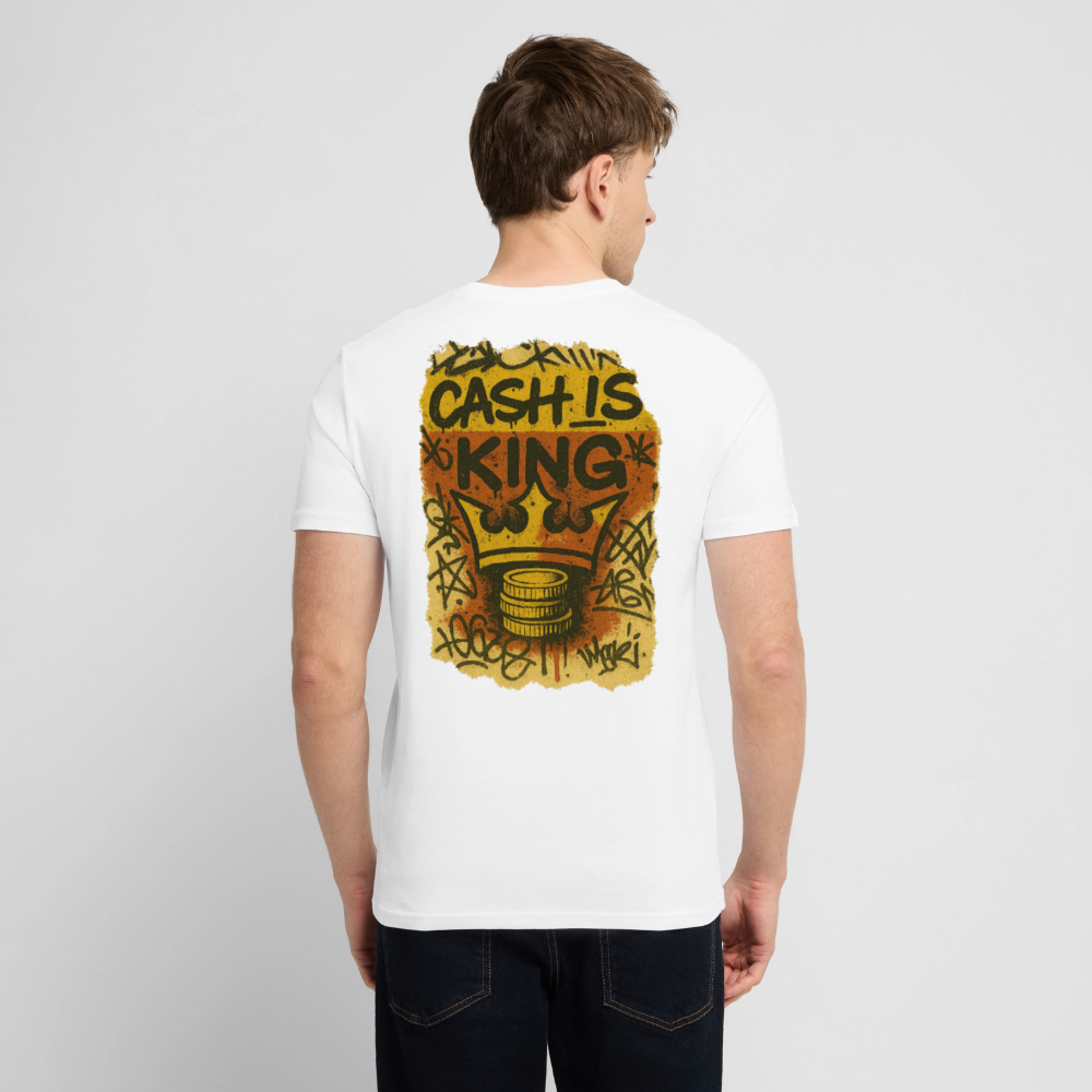Cash is King Three - Cotton Unisex Tshirt - white