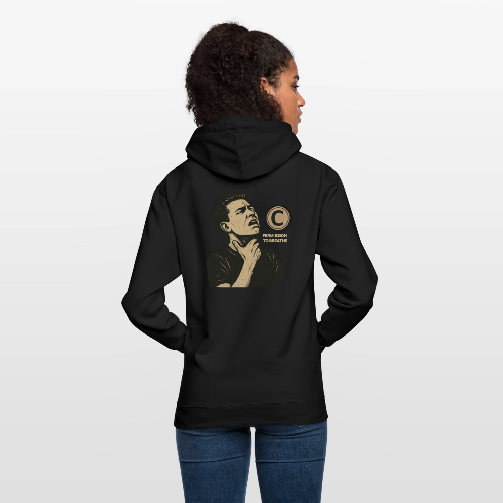 Permission to Breathe - Cotton Unisex Hoodie - black