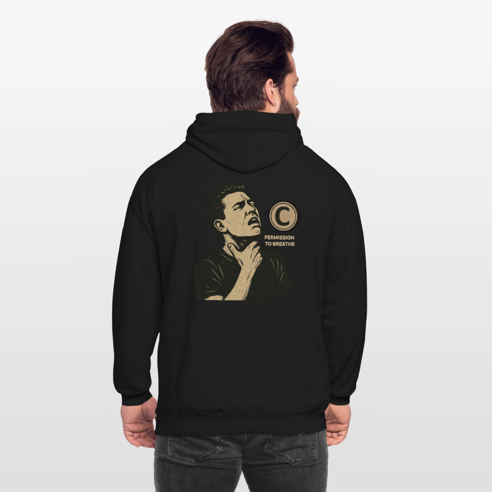 Permission to Breathe - Cotton Unisex Hoodie - black