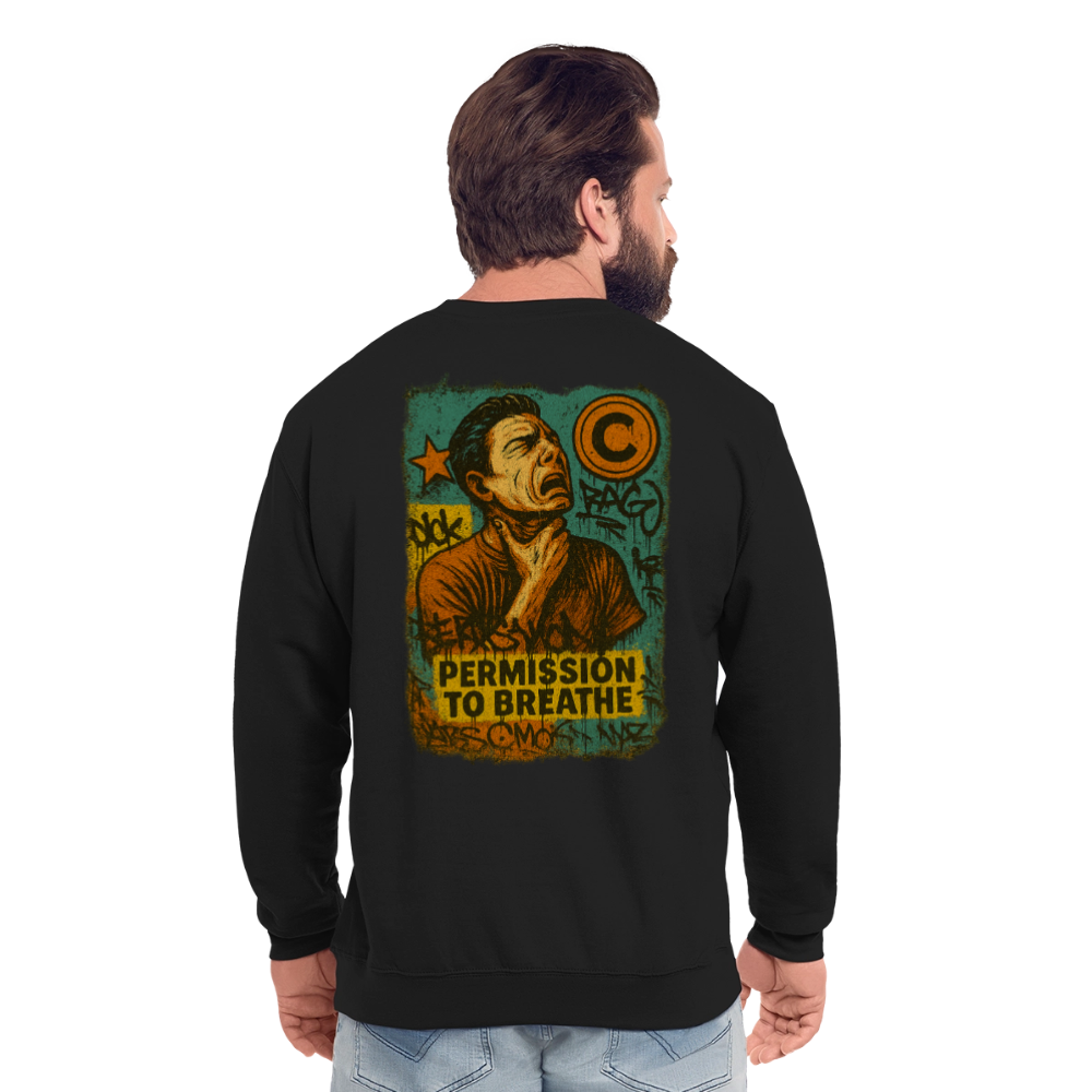 Permission to Breathe - Cotton Unisex Sweatshirt (Graffiti Version) - black