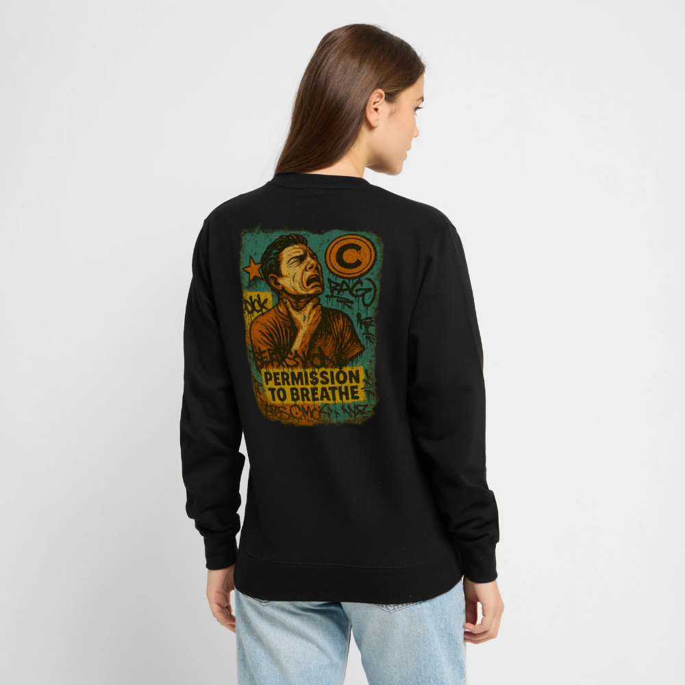 Permission to Breathe - Cotton Unisex Sweatshirt (Graffiti Version) - black