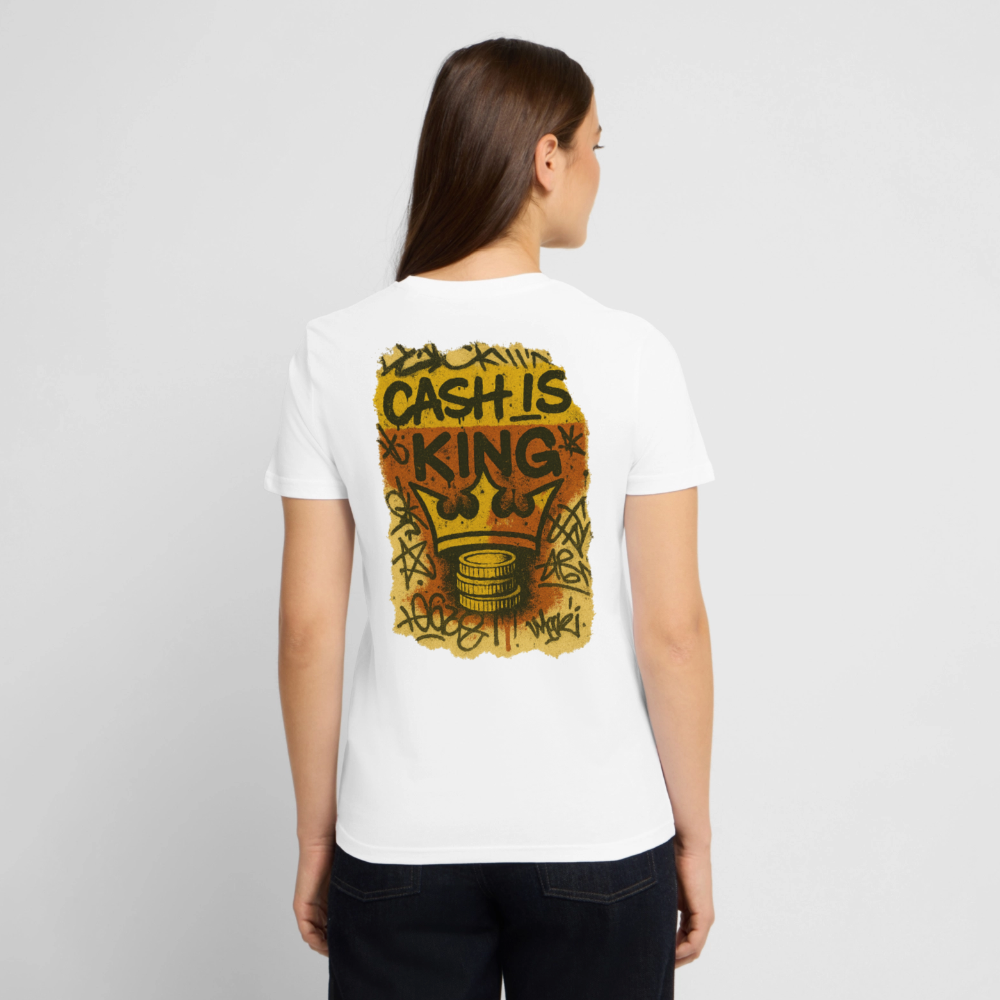 Cash is King Three - Cotton Unisex Tshirt - white
