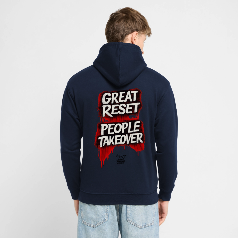 Great Reset - Cotton Unisex Hoodie - navy