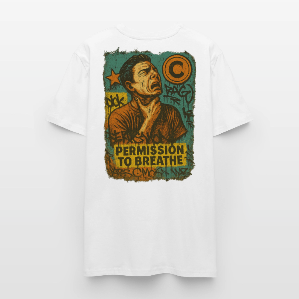 Permission to Breathe - Cotton Unisex Tshirt (Graffiti Version) - white
