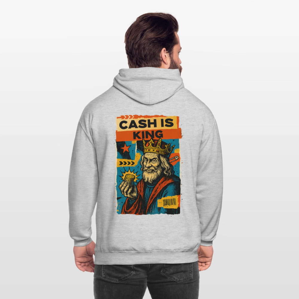 Cash is King - Cotton Unisex Hoodie - light heather grey