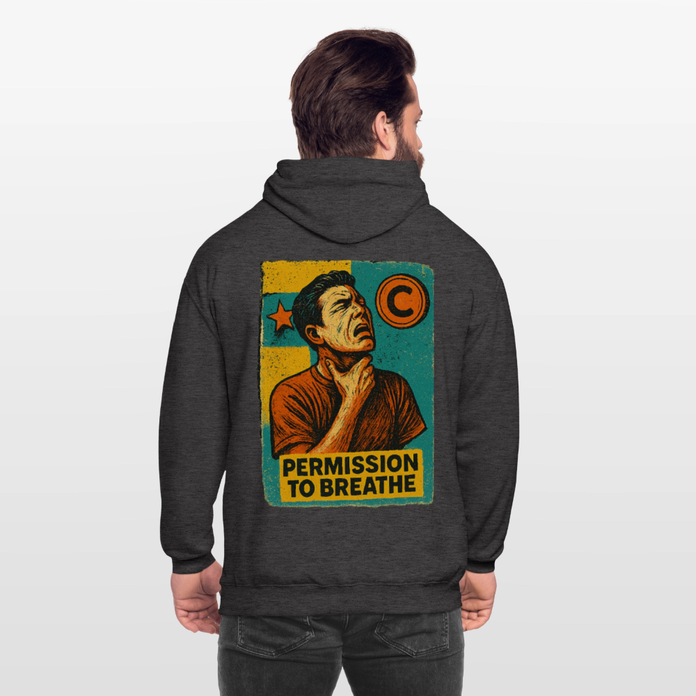 Permission to Breathe - Cotton Unisex Hoodie - charcoal grey